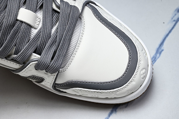MAN TRAINER SPORTY LACE UP LOW TOP CASUAL SNEAKERS DARK GRAY/CONCRETE GREY