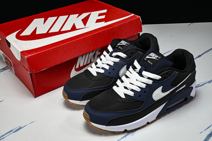 FB9658-400 AIR MAX 90 MIDNIGHT NAVY/BLACK/GUM MEDIUM BROWN/WHITE