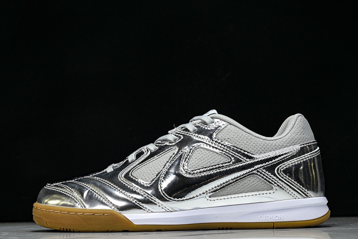 IB3566-001 GATO LV8 LOW-TOP CASUAL SHOES METALLIC SILVER/WHITE/GUM LIGHT BROWN/METALLIC SILVER