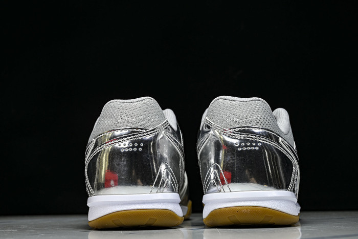 IB3566-001 GATO LV8 LOW-TOP CASUAL SHOES METALLIC SILVER/WHITE/GUM LIGHT BROWN/METALLIC SILVER