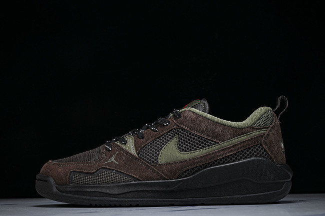 HJ6777-200 JORDAN CMFT ERA LOW-TOP RETRO CASUAL SPORTS SHOES BAROQUE BROWN/BLACK/GYM RED