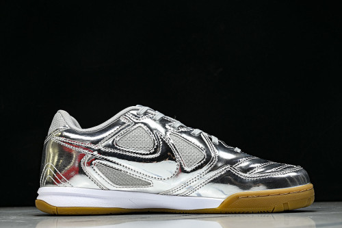 IB3566-001 GATO LV8 LOW-TOP CASUAL SHOES METALLIC SILVER/WHITE/GUM LIGHT BROWN/METALLIC SILVER
