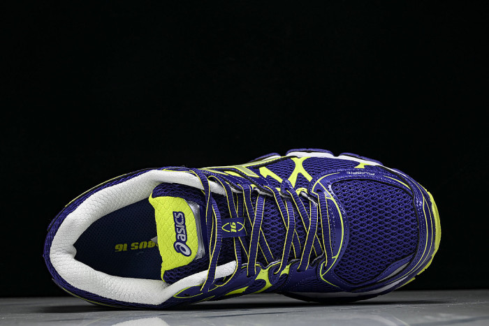 T485N-3697 GEL-NIMBUS 16 SPORTIVE CASUAL RUNNING SHOES PURPLE/GREEN/WHITE