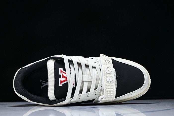 LEATHER SPORTS SHOES WHITE/BLACK/WHITE