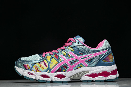 T485Q-0235 GEL-NIMBUS 16 SPORTIVE CASUAL RUNNING SHOES BLUE/PINK/GREEN/RED