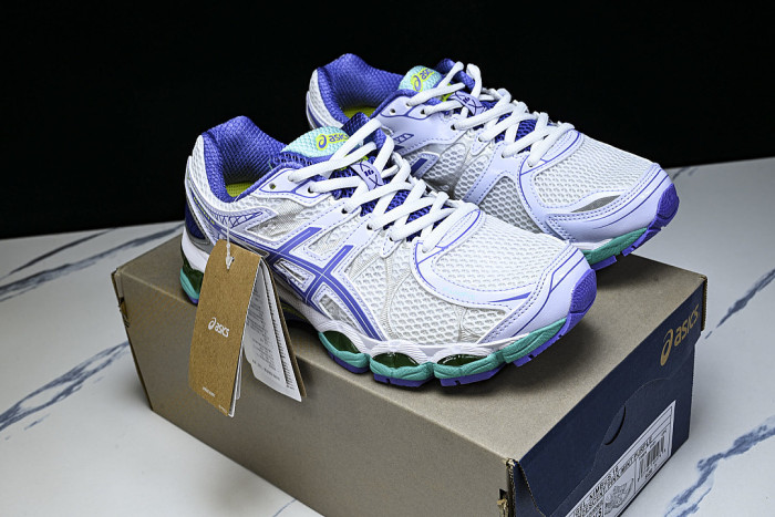 T566N-9101 GEL-NIMBUS 16 SPORTIVE CASUAL RUNNING SHOES WHITE/PURPLE/GREEN