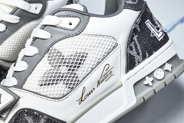 LEATHER SPORTS SHOES WHITE/BLACK/GREY
