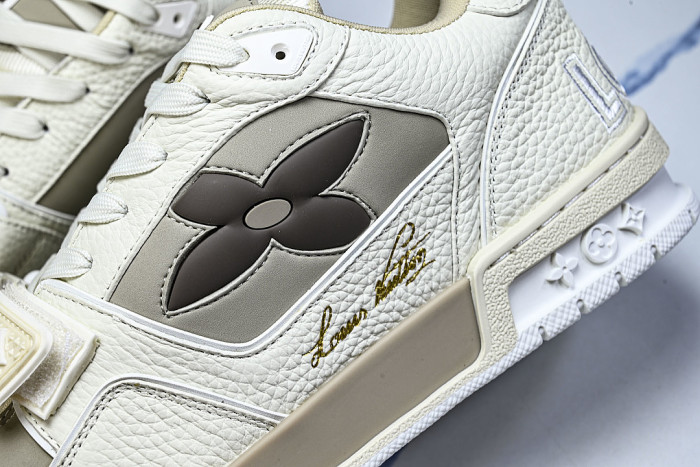 LEATHER SPORTS SHOES WHITE/BROWN/WHITE