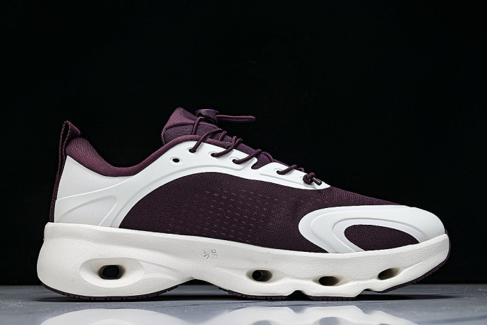 ON RUNNING LEISURE SPORTS SHOES WHITE/WINE RED