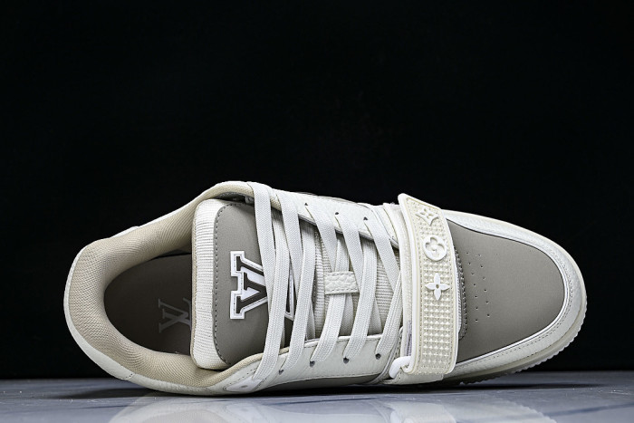 LEATHER SPORTS SHOES WHITE/BROWN/WHITE