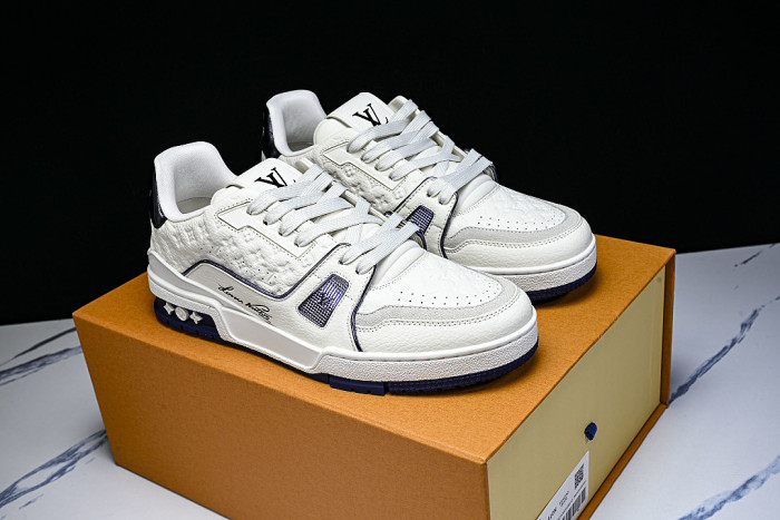 MAN NEW STYLE 54 WITH AGED FLORAL BASE CASUAL SPORTS SHOES WHITE/PURE WHITE