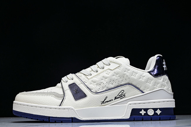 MAN NEW STYLE 54 WITH AGED FLORAL BASE CASUAL SPORTS SHOES WHITE/PURE WHITE