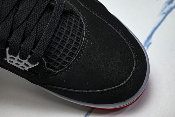 IX8180-001 AIR JORDAN 4 RETRO BRED AJ4 CASUAL SHOES BLACK/INKINESS