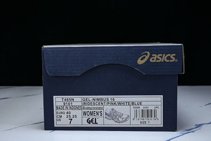 T485N-9101 GEL-NIMBUS 16 SPORTIVE CASUAL RUNNING SHOES WHITE/BLUE/SILVER/GREEN