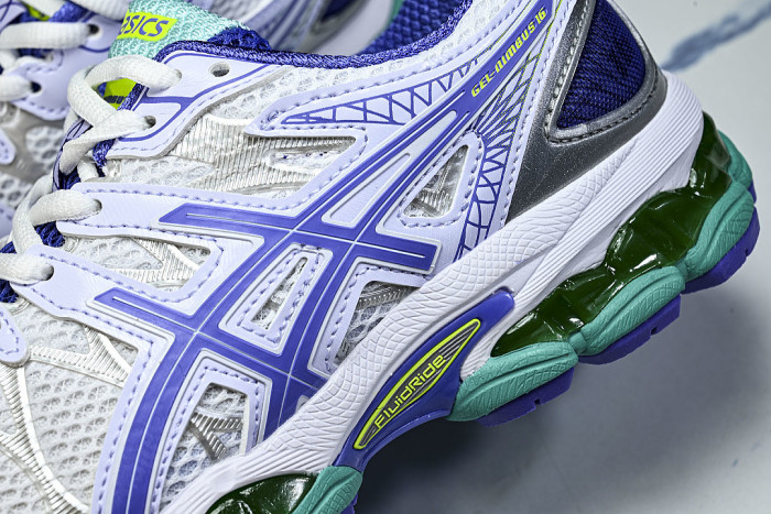 T566N-9101 GEL-NIMBUS 16 SPORTIVE CASUAL RUNNING SHOES WHITE/PURPLE/GREEN