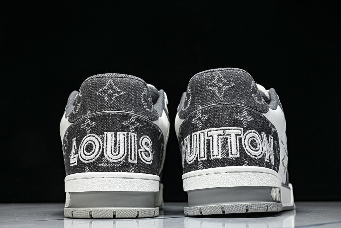 LEATHER SPORTS SHOES WHITE/BLACK/GREY
