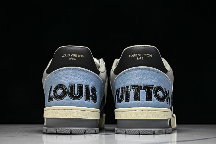 LEATHER SPORTS SHOES WHITE/BLACK/GREY/BLUE