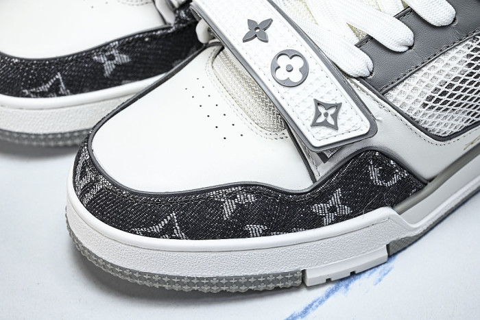 LEATHER SPORTS SHOES WHITE/BLACK/GREY