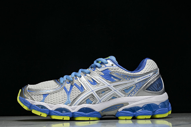 T485N-9101 GEL-NIMBUS 16 SPORTIVE CASUAL RUNNING SHOES WHITE/BLUE/SILVER/GREEN
