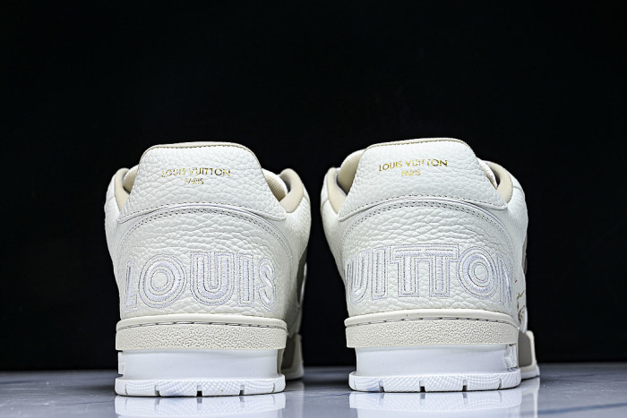 LEATHER SPORTS SHOES WHITE/BROWN/WHITE