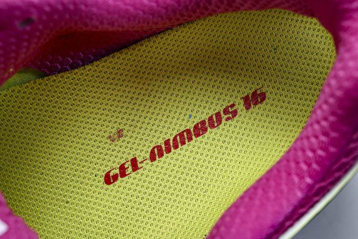 T485N-0793 GEL-NIMBUS 16 SPORTIVE CASUAL RUNNING SHOES GREEN/PINK/GREEN