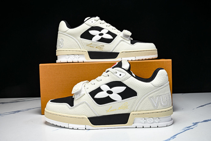 LEATHER SPORTS SHOES WHITE/BLACK/WHITE