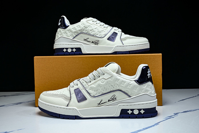 MAN NEW STYLE 54 WITH AGED FLORAL BASE CASUAL SPORTS SHOES WHITE/PURE WHITE