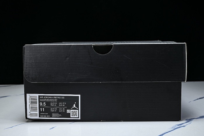 IX8180-001 AIR JORDAN 4 RETRO BRED AJ4 CASUAL SHOES BLACK/INKINESS