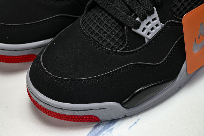 IX8180-001 AIR JORDAN 4 RETRO BRED AJ4 CASUAL SHOES BLACK/INKINESS