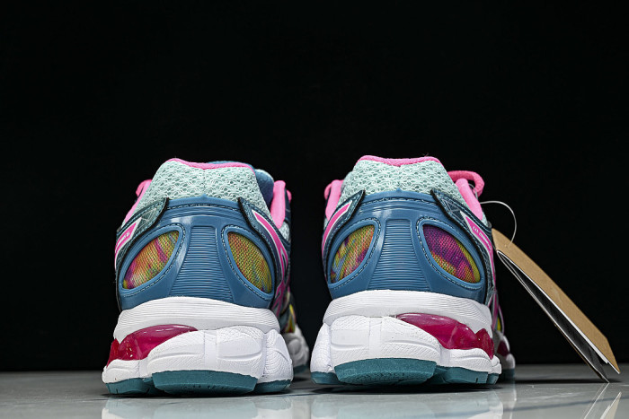 T485Q-0235 GEL-NIMBUS 16 SPORTIVE CASUAL RUNNING SHOES BLUE/PINK/GREEN/RED