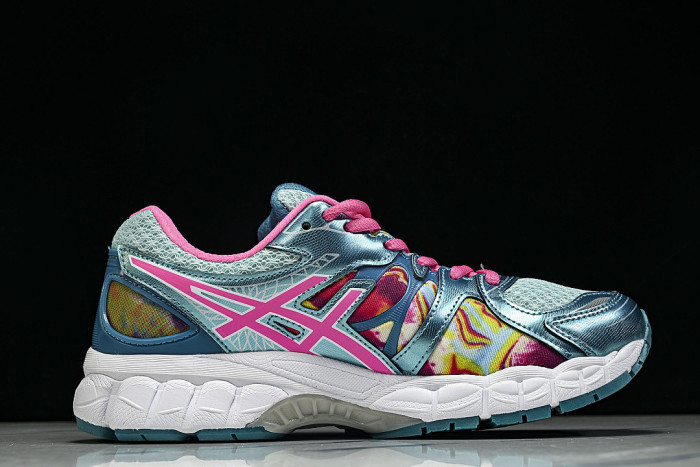 T485Q-0235 GEL-NIMBUS 16 SPORTIVE CASUAL RUNNING SHOES BLUE/PINK/GREEN/RED