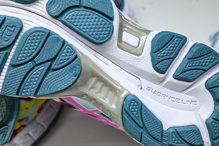 T485Q-0235 GEL-NIMBUS 16 SPORTIVE CASUAL RUNNING SHOES BLUE/PINK/GREEN/RED