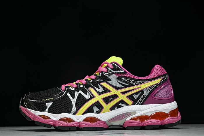 T485N-9005 GEL-NIMBUS 16 SPORTIVE CASUAL RUNNING SHOES BLACK/GREEN/PINK/SILVER