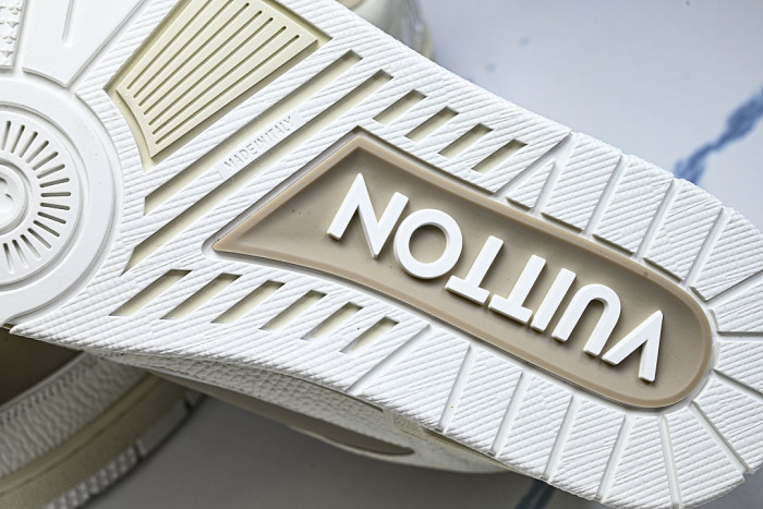 LEATHER SPORTS SHOES WHITE/BROWN/WHITE