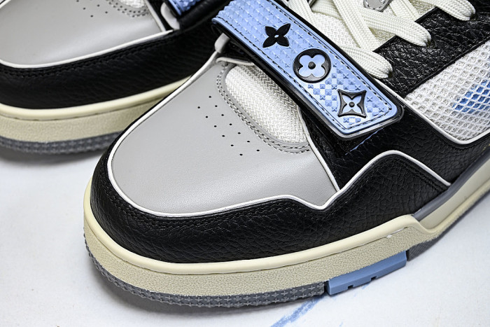 LEATHER SPORTS SHOES WHITE/BLACK/GREY/BLUE