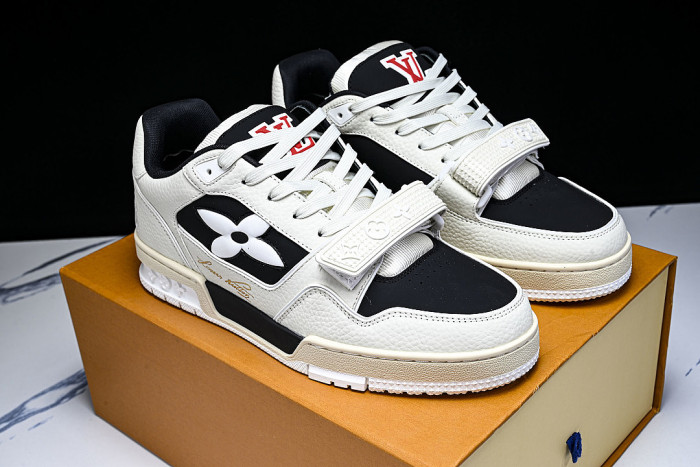 LEATHER SPORTS SHOES WHITE/BLACK/WHITE