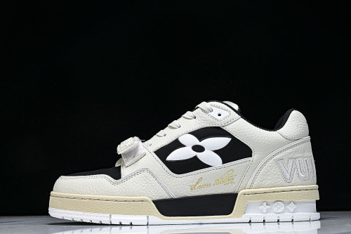 LEATHER SPORTS SHOES WHITE/BLACK/WHITE