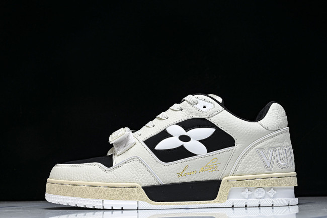 LEATHER SPORTS SHOES WHITE/BLACK/WHITE