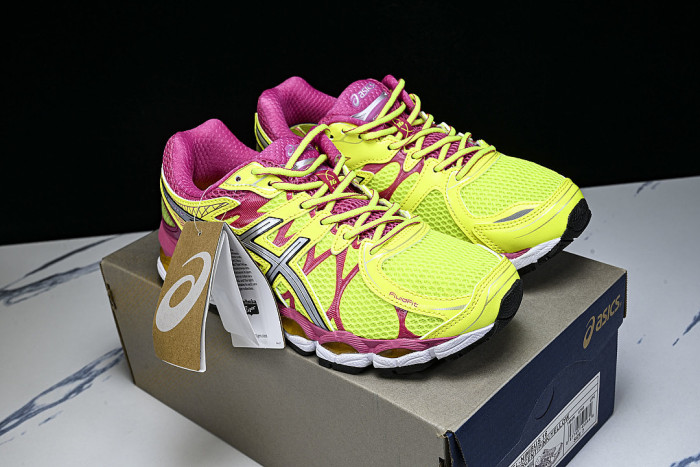 T485N-0793 GEL-NIMBUS 16 SPORTIVE CASUAL RUNNING SHOES GREEN/PINK/GREEN