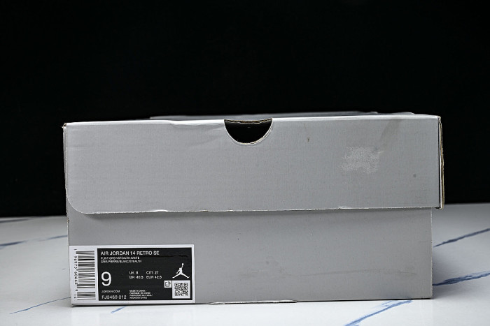 FJ3460-012 JORDAN 14 RETRO FLINT GREY/STEALTH GREY/WHITE