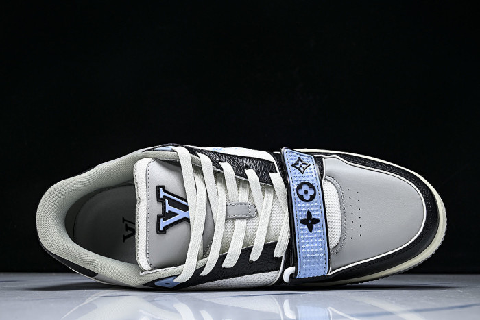 LEATHER SPORTS SHOES WHITE/BLACK/GREY/BLUE