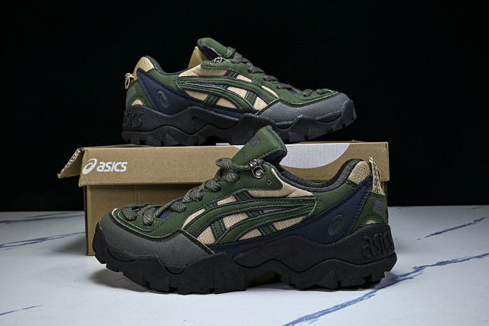 1203A817-020 GEL-TRUCK OUTDOOR SPORTS HIKING SHOES GREEN/BROWN/BLACK/NAVY BLUE
