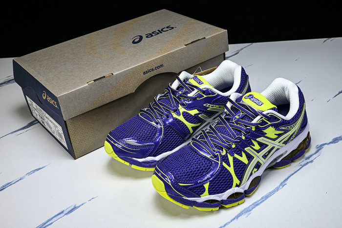 T485N-3697 GEL-NIMBUS 16 SPORTIVE CASUAL RUNNING SHOES PURPLE/GREEN/WHITE