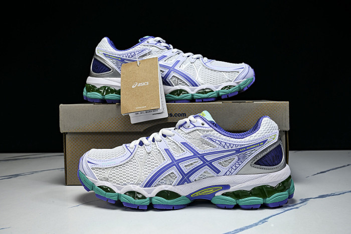 T566N-9101 GEL-NIMBUS 16 SPORTIVE CASUAL RUNNING SHOES WHITE/PURPLE/GREEN