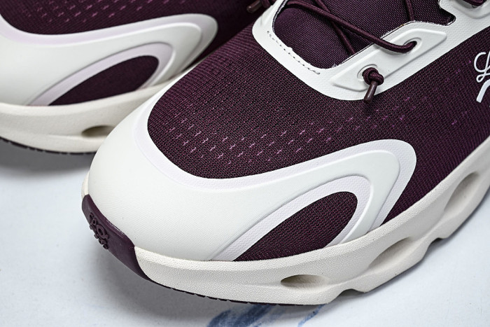 ON RUNNING LEISURE SPORTS SHOES WHITE/WINE RED
