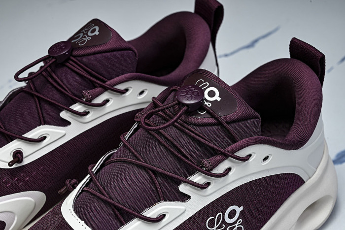 ON RUNNING LEISURE SPORTS SHOES WHITE/WINE RED