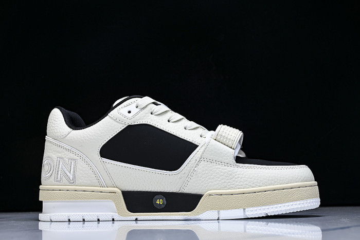 LEATHER SPORTS SHOES WHITE/BLACK/WHITE