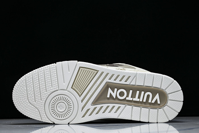 LEATHER SPORTS SHOES WHITE/BROWN/WHITE