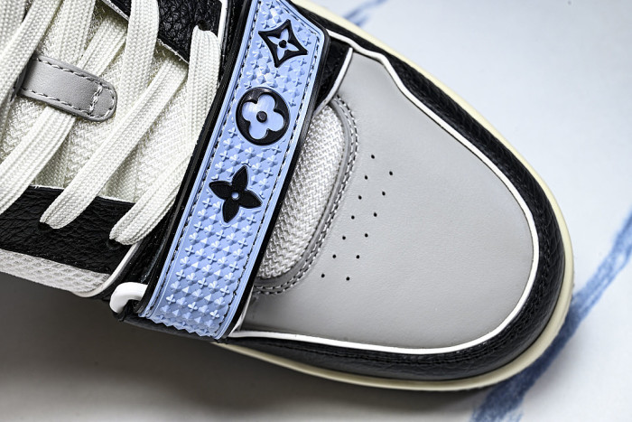 LEATHER SPORTS SHOES WHITE/BLACK/GREY/BLUE