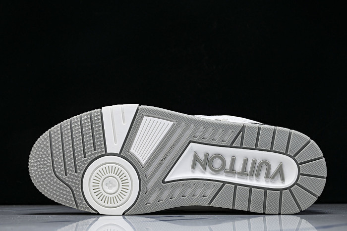 LEATHER SPORTS SHOES WHITE/BLACK/GREY